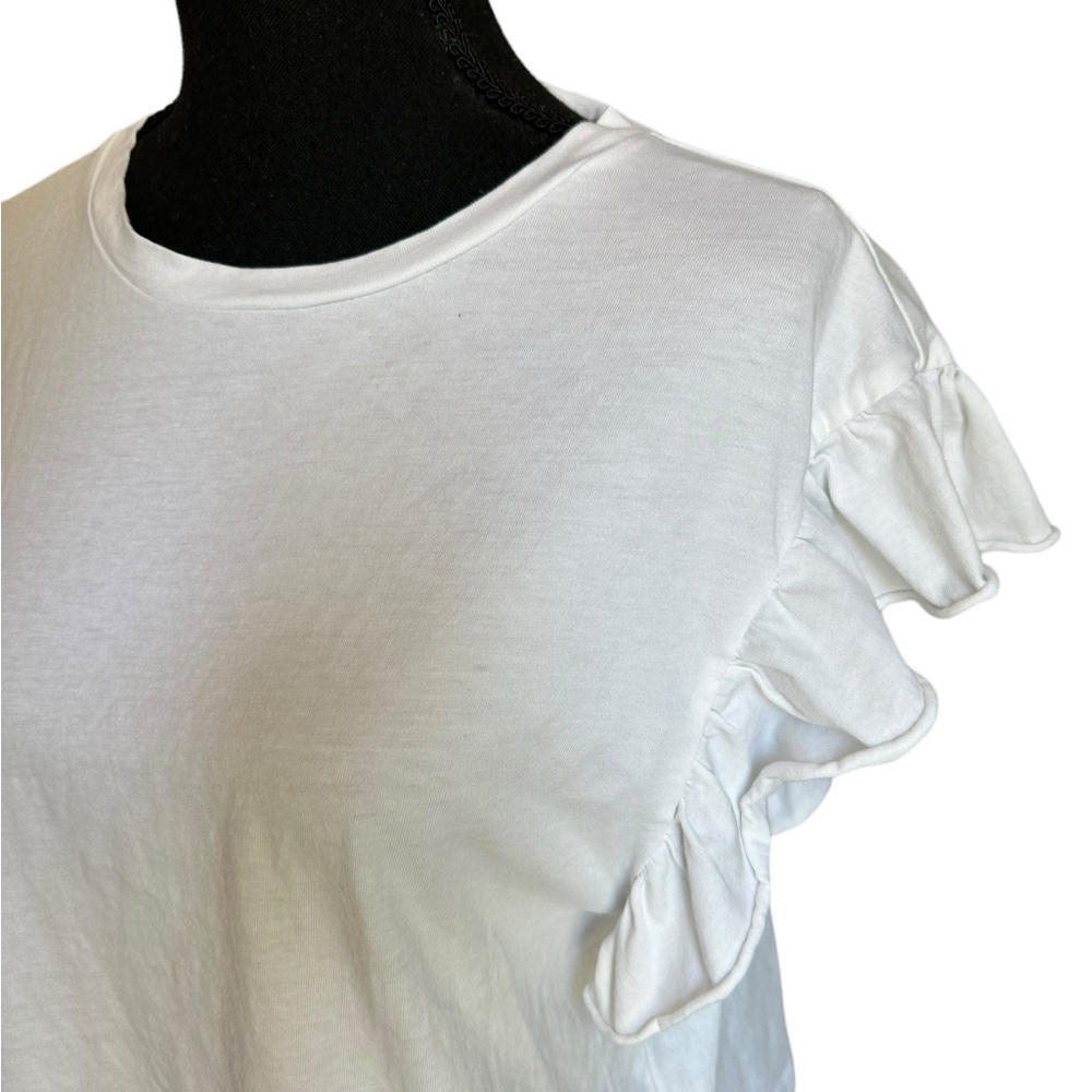 Zara Ruffle Sleeve Top Size Small - Picture 7 of 17